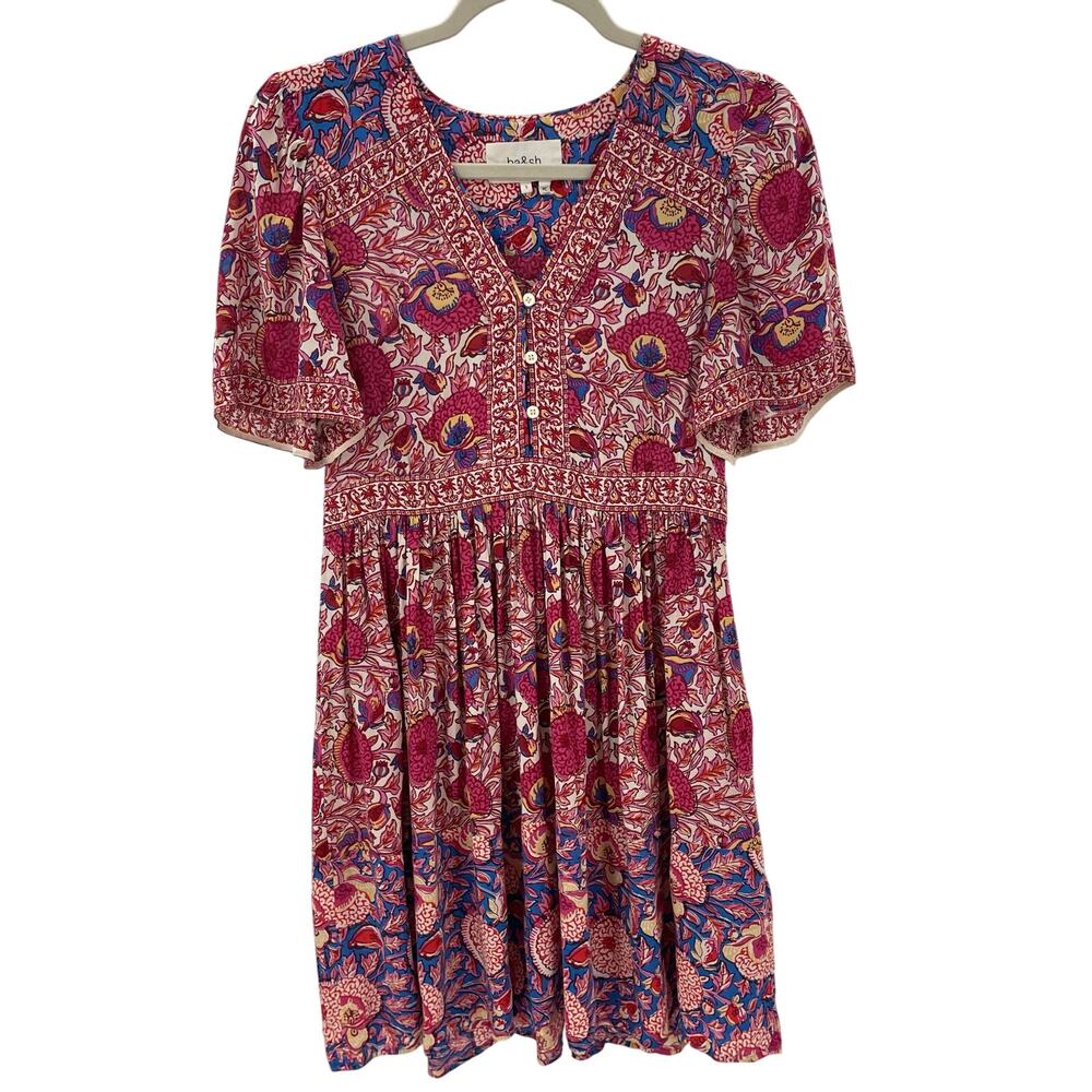 ba&sh Valia Dress Floral Short Sleeve Mini Dress S - Picture 4 of 10